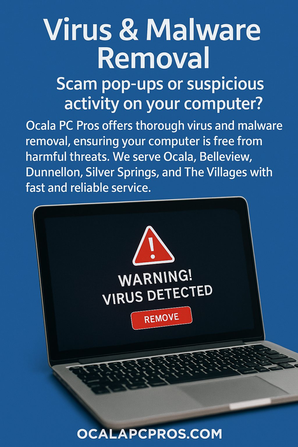 Virus and malware removal in Ocala, FL